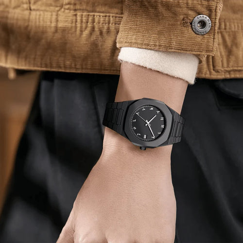 Black Aura Stainless Steel Arabic Watch