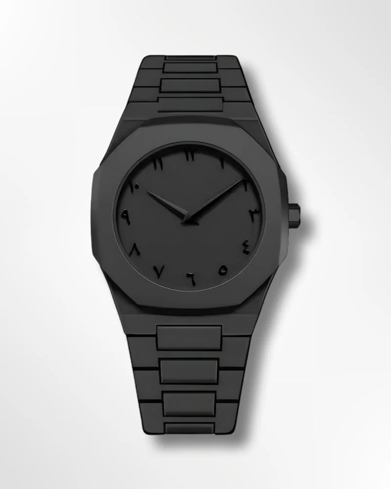 Black Aura Stainless Steel Arabic Watch